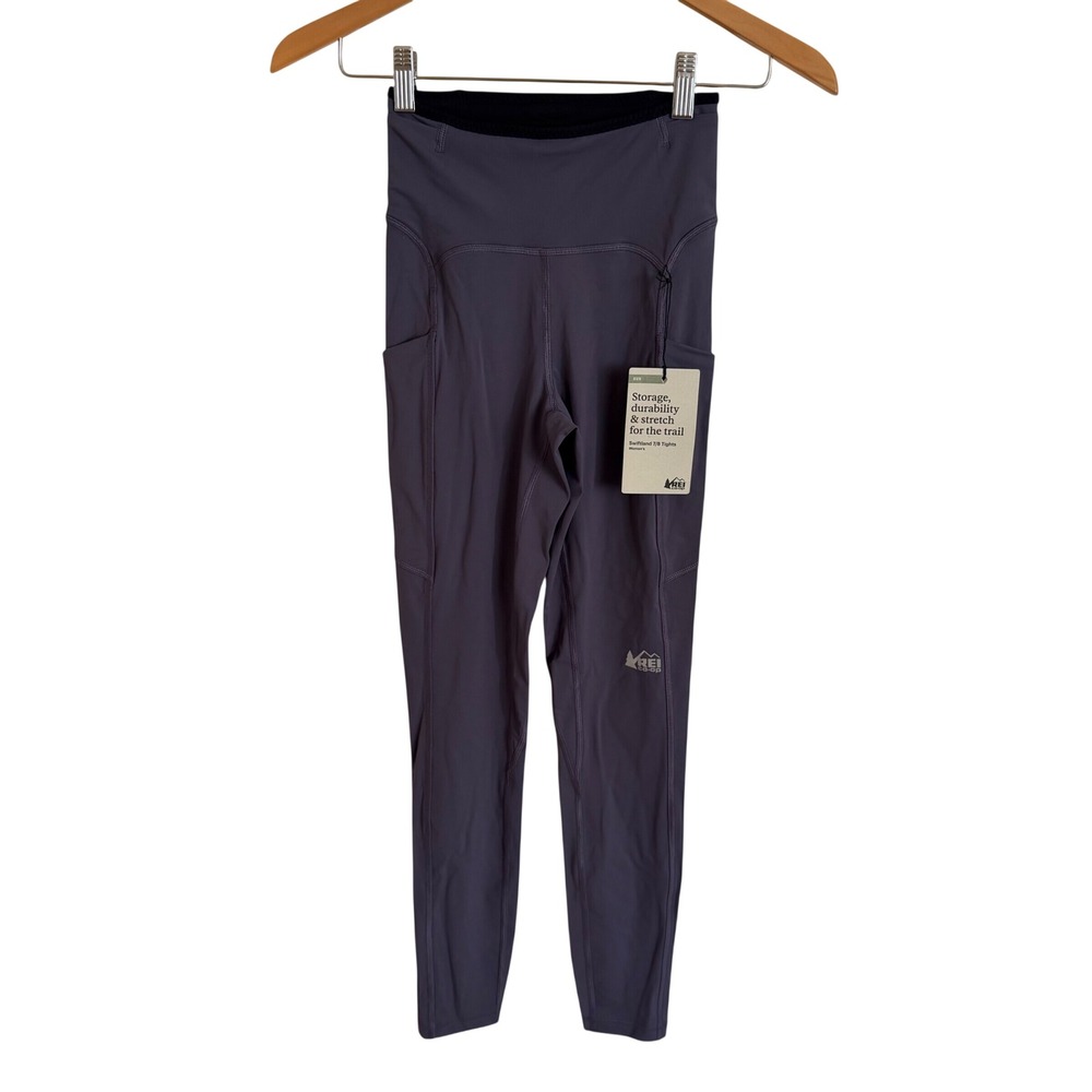 NWT REI Co-op Swiftland 7/8 Tights Graystone Trail Running Leggings XS New Grey